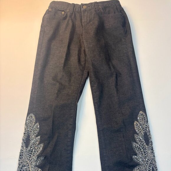 Ralph Lauren Black Label Heavy Leg Sequin Beaded Beads Size 28 - Picture 1 of 12